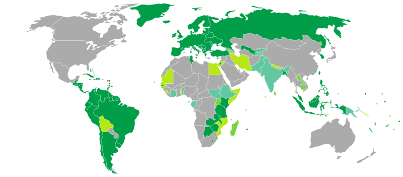 Saint kitts and nevis visa-free map